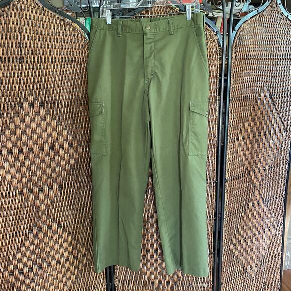 Waist 33”//Vintage 70s/80s Boy Scouts of America Cargo Pants - Picture 1 of 5